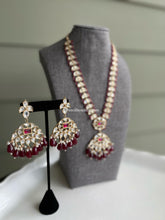 Load image into Gallery viewer, 18k Gold plated Tayani Long Ruby Premium Statement Necklace set
