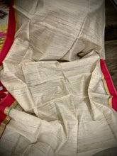 Load image into Gallery viewer, Pink beige Silk Handloom weaving Zari border pink light brown Saree
