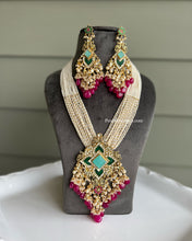 Load image into Gallery viewer, Exclusive Pachi Kundan Designer Premium Long Pearl necklace set
