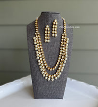 Load image into Gallery viewer, Two Layered Long Kundan Pearl Necklace set
