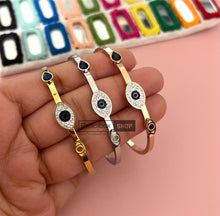 Load image into Gallery viewer, Evil eye Rhinestone Steel Openable Bracelets for women
