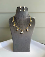 Load image into Gallery viewer, 22 carat Gold plated moissanite Stone Seven Stone Necklace set
