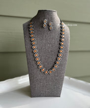 Load image into Gallery viewer, American diamond victorian polish single layer cz  Necklace set
