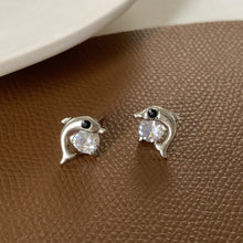 Load image into Gallery viewer, [REDUCED]Dolphin Small Stone Stud Earrings Black eye earrings IDW,women Stud earrings
