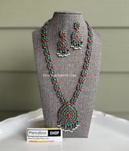 Load image into Gallery viewer, Round German Silver Stone Long necklace set
