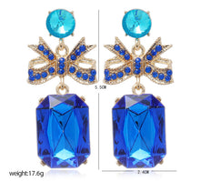 Load image into Gallery viewer, Rhinestone Long Bow Crystal Stone Earrings for women IDW
