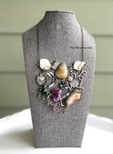 Load image into Gallery viewer, Contemporary Natural Stone German silver Big pendant Statement Necklace
