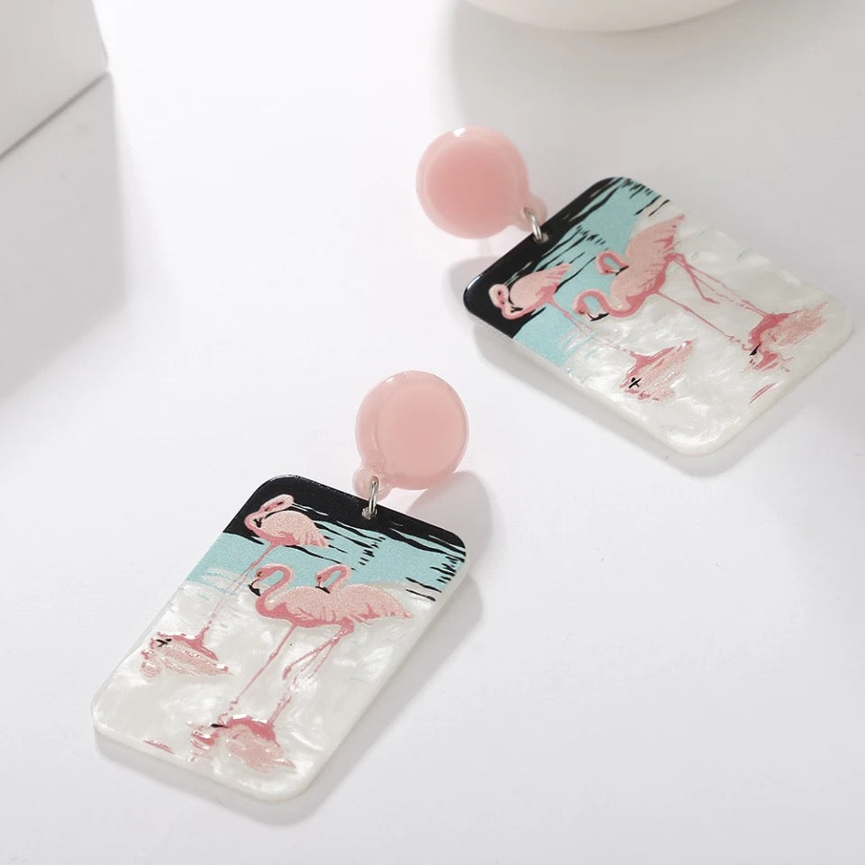 Rose Unique Acrylic Earrings IDW