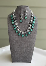 Load image into Gallery viewer, Harnaaz Kaur Series Miss Universe Kundan Rodium polish Victorian glass beads necklace set
