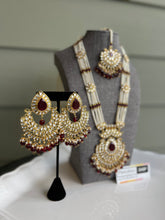 Load image into Gallery viewer, Dhani Kundan Pearl Beads Long Necklace set with maangtikka
