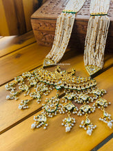 Load image into Gallery viewer, Long Kundan Double Peacock Pearl Mala Necklace set
