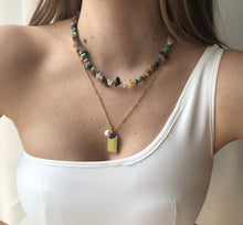Load image into Gallery viewer, Natural Stone Two Layer necklace with beads IDW

