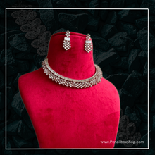 Load image into Gallery viewer, American Diamond Sleek Simple Rose Gold Necklace set
