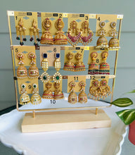 Load image into Gallery viewer, Temple earrings Golden Finish collection of jhumka earrings single piece
