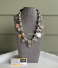 Load image into Gallery viewer, German silver Brass Motifs Ghungroo Pearl Thread Simple Necklaces

