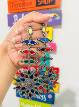 Load image into Gallery viewer, Afghani Statement Funky Glass Ghunghroo Earrings
