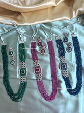 Load image into Gallery viewer, American diamond long Beaded mala necklace set
