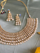 Load image into Gallery viewer, 18k Gold plated Tayani White Gold Premium Statement Necklace set
