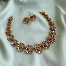 Load image into Gallery viewer, Golden Cz Dainty Simple Necklace set
