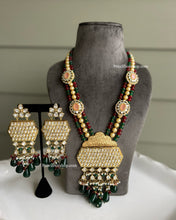 Load image into Gallery viewer, Ruby Green gold plated Bridal Premium Statement Necklace set
