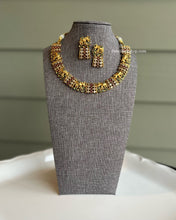 Load image into Gallery viewer, Elephant Multicolor Cz stone kemp stone Temple Necklace set
