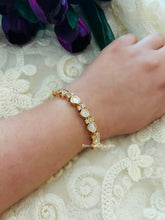 Load image into Gallery viewer, Cz Stone golden Silver foiled Tennis Bracelet
