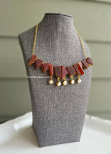 Load image into Gallery viewer, Contemporary Brown Pearl Hanging Natural Stone Necklace
