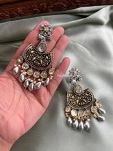 Load image into Gallery viewer, Tayani white pearl Dual Tone 18k Gold plated Earrings
