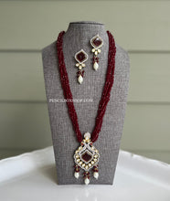 Load image into Gallery viewer, Long Hydro Beads American Diamond Necklace set
