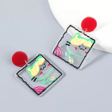 Load image into Gallery viewer, Acrylic Cute Resin cat Earrings IDW

