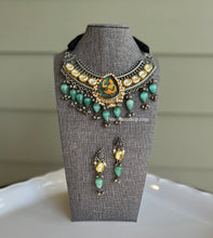 Load image into Gallery viewer, 92.5 Silver Coated German silver printed necklace set
