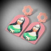 Load image into Gallery viewer, Acrylic Pink Flower women Earrings IDW
