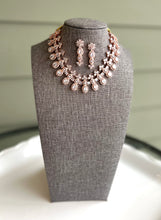Load image into Gallery viewer, American Diamond Silver Simple Elegant Necklace set
