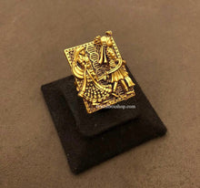 Load image into Gallery viewer, Gold matte Finish Designer Baraat wedding Adjustable Ring

