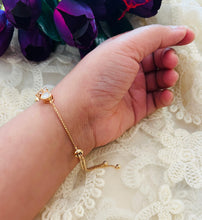 Load image into Gallery viewer, Cz Stone golden Silver foiled Tennis Bracelet
