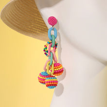 Load image into Gallery viewer, Multicolor beaded Tassel Long Earrings IDW
