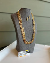 Load image into Gallery viewer, Ruby Long Mango shape kemp stone pearl Necklace set temple jewelry
