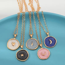 Load image into Gallery viewer, Star Moon Metal Alloy Simple Daily wear Necklace for women IDW

