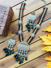 Load image into Gallery viewer, Ruby Green gold plated Bridal Premium Statement Necklace set
