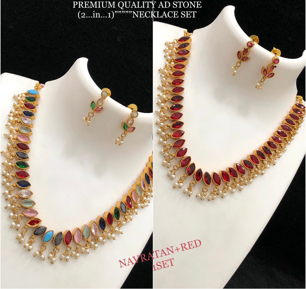 Cz matte finish Reversible Changeable set American diamond