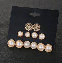 Load image into Gallery viewer, Combo set 6 pairs Pearl Stud Earrings IDW
