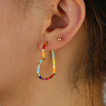 Load image into Gallery viewer, Heart Multicolor Hoop Earrings IDW
