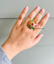 Load image into Gallery viewer, Jadau Multicolor Kundan Adjustable Ring

