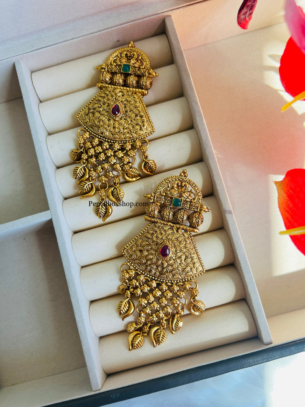 Multicolor Carved Danglers earrings