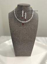 Load image into Gallery viewer, American Diamond Single Line  Simple Necklace set
