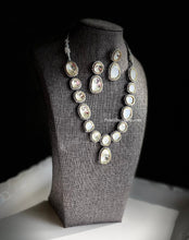 Load image into Gallery viewer, Premium Quality Maharani Uncut Polki  Kundan  Silver Foiled single layer Necklace set
