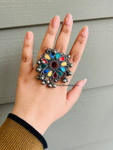 Load image into Gallery viewer, Ghunghroo Mirror Afghani Adjustable Ring

