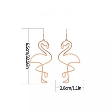 Load image into Gallery viewer, Abstract Flamingo Golden Funky quirky Earrings IDW
