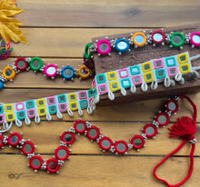 Load image into Gallery viewer, Handmade Mirror work Waist Belt Ghunghroo
