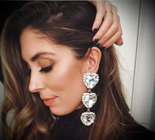 Load image into Gallery viewer, Heart shape white Long Earrings IDW
